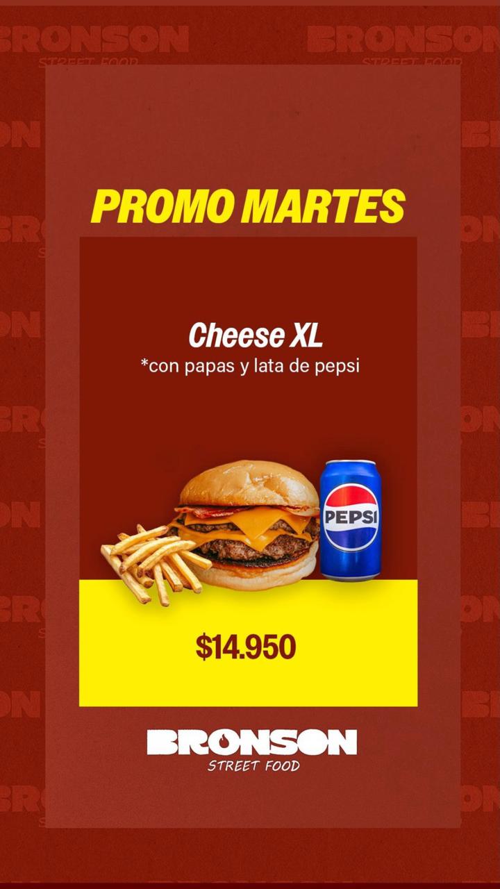 Burger Cheese XL con papas y Pepsi $14.950
