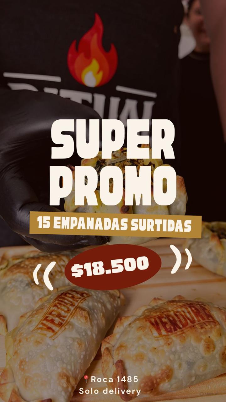 Super promo: 15 empanadas surtidas